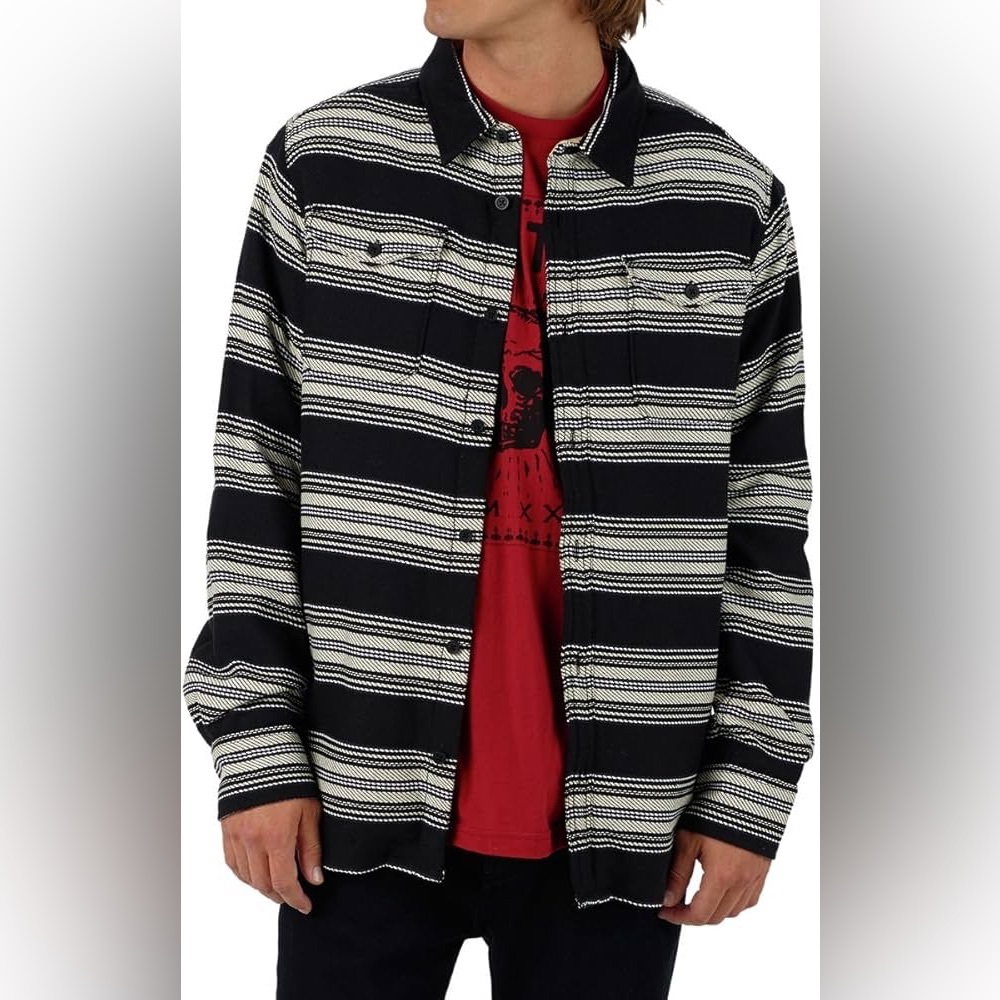 Burton Cole Sherpa‎ Woven King Stripe Jacket Outdoors Hiking Camping Gorpcore